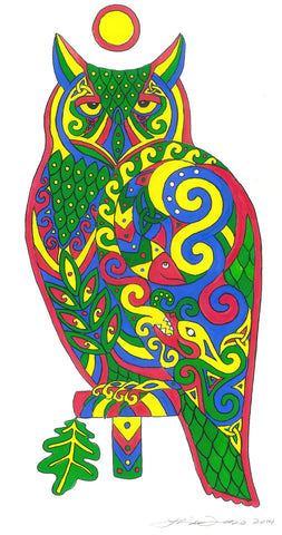 2014 Celtic Festival Fine Art Prints: Wisdom Sees, the Celtic Owl
