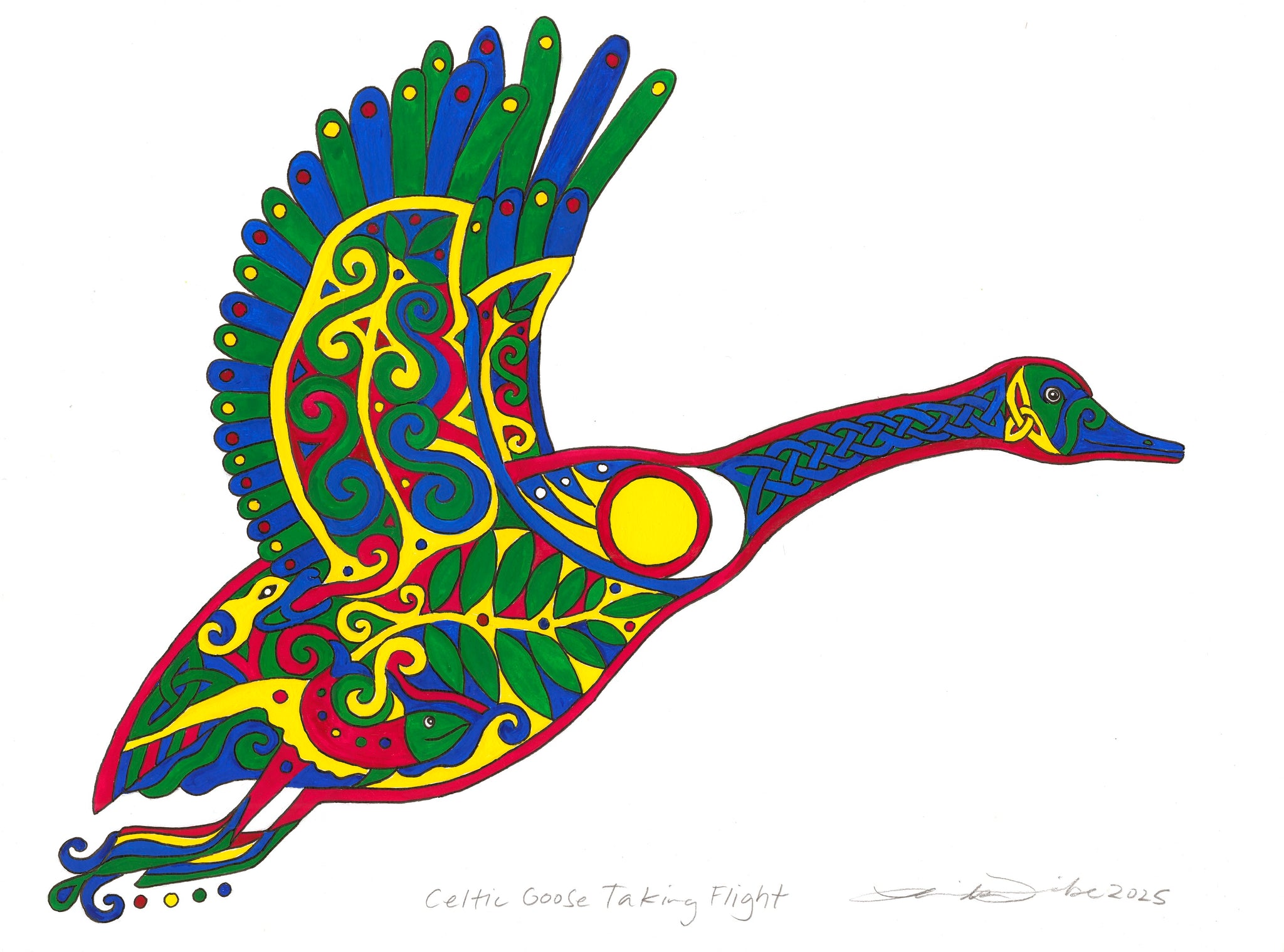 2025 Celtic Festival Fine Art Print: Celtic Goose Taking Flight