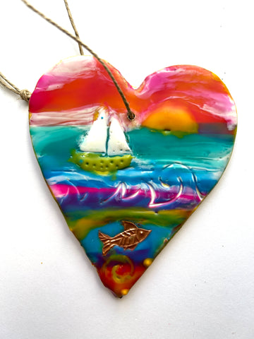 Journey Heart - Sailboat at Sunset