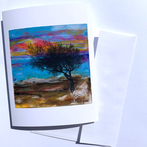 Bent Tree Afterglow on Lake Huron Cards